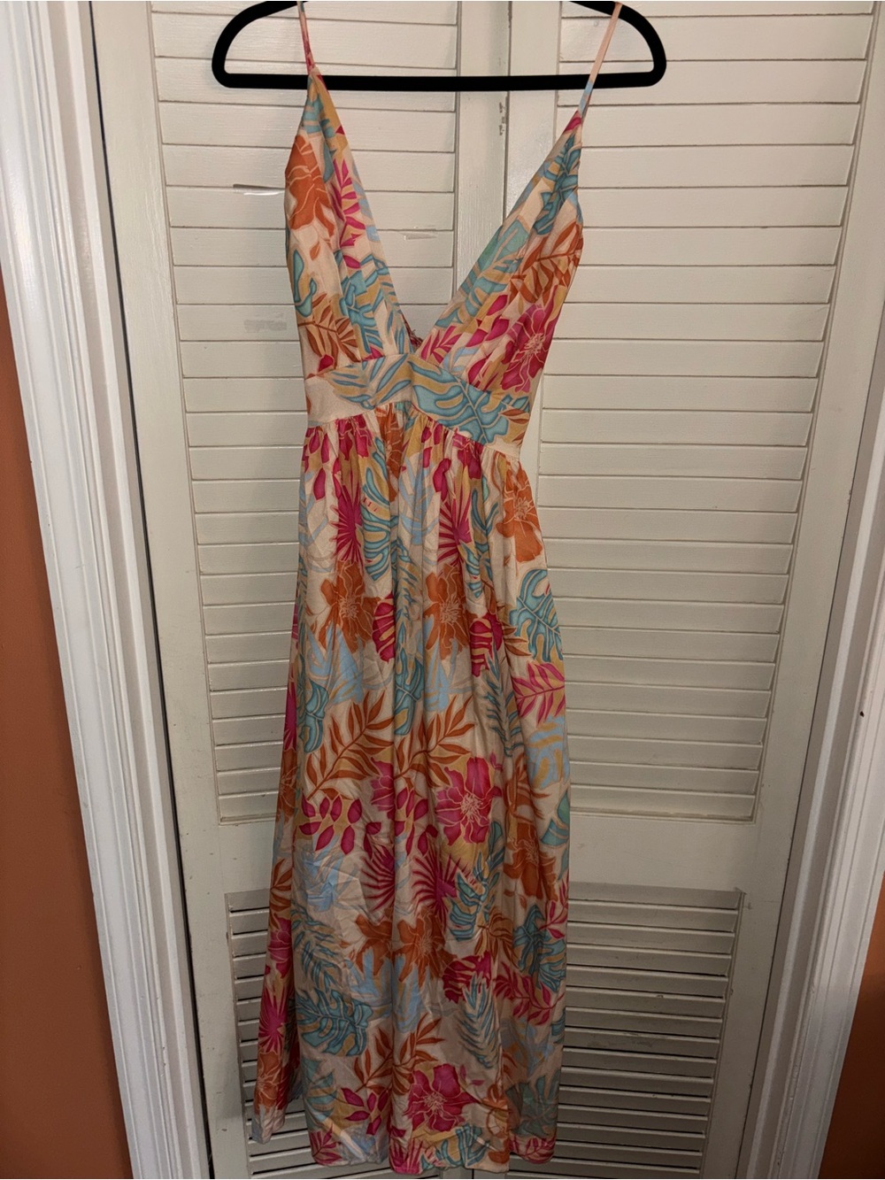 Floral V-Neck Maxi Dress in Multicolor
